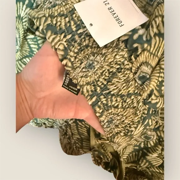 NWT Forever 21 Geometric Olive and Black Maxi Dress - Picture 5 of 7